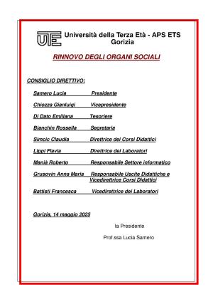 Nuovo Consiglio Direttivo